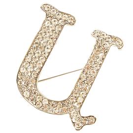 ""U" Crystal Brooch "