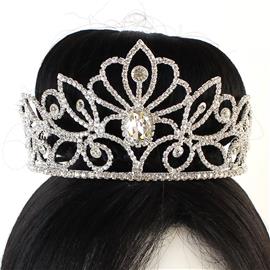 Rhinestones Leaves Crown Tiara