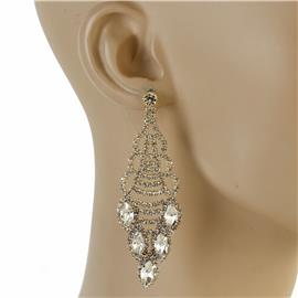 Rhinestones Casting Chamdelier Earring