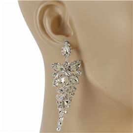 Rhinestones Flower Chandelier Earring