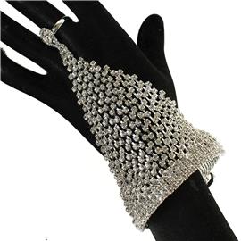 Rhinestones Bracelet With Ring