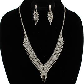 Rhinestones Casting Necklace Set