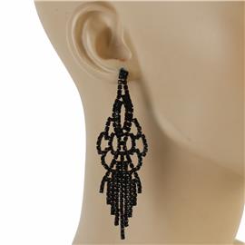 Rhinestones Fringed Swirl Earring