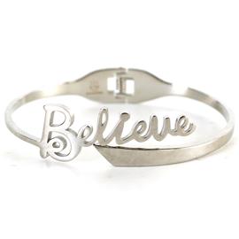 Stainless Steel Believe Bangle