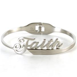 "Stainless Steel " Faith" Bangle"