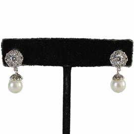 CZ Pearl Dangling Earring