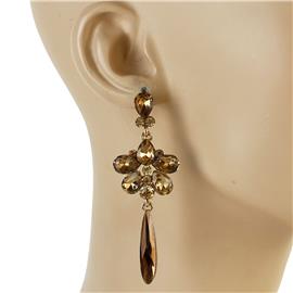 Crystal Flower Dangling Earring