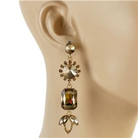 Crystal Flower Square Earring