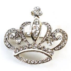 Crystal Crown Brooch