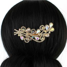 Rhinestones Teardrop Hair Comb