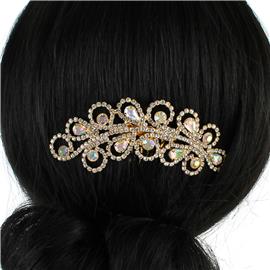 Rhinestones Round Hair Comb