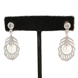 Cubic Zirconia Pearl Earring