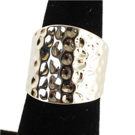 ""6" Rhodium Hammered Ring "