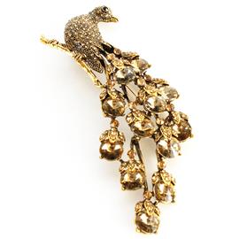 Bird Crystal Brooch