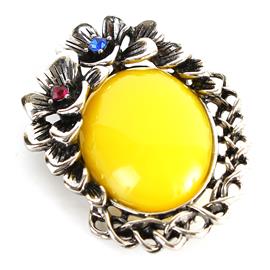 Semi-Stone Oval Brooch