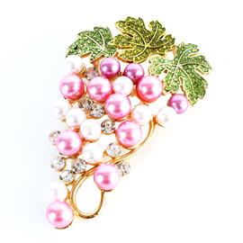 Pearl Crystal Brooch