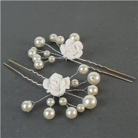 Rose With Pearl Hair Comb