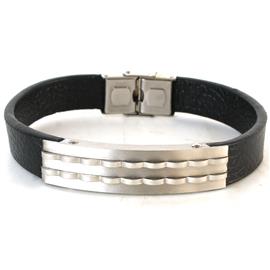 Leather Stainless Steel Fashion Bracelet