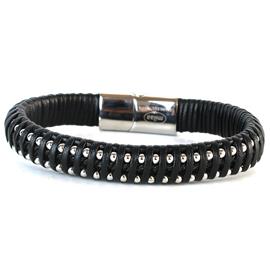 Leather Stainless Steel Braided Bracelet