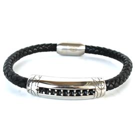 Leather Stainless Steel Braided Bracelet