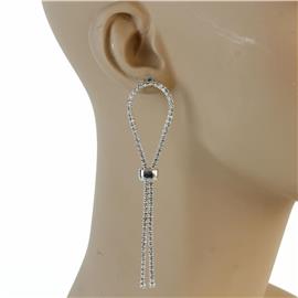 Rhinestones Slide Long Earring