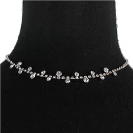 Rhinestone Round Back Drop Choker