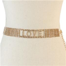 Rhinestone Love Belt