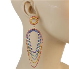 Rainbow Drop Long Earring