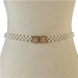 Fashion Pearl Ribbon Belt