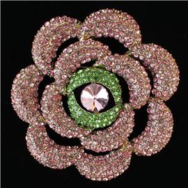 Crystal Flower Brooch