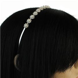 Rhinestone With Pearl Flower Hair Band