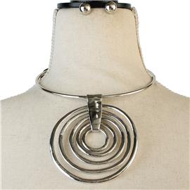 Metal Round Drop Choker Set