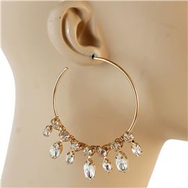 Metal Crystal Hoop Earring