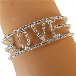 "Rhinestone "Love" Bangle Bracelet"