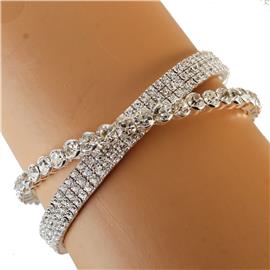 Rhinestone Twisted Cuff Bangle