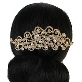 Rhinestone With Pearl Wedding Hair Comb