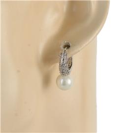 CZ Pearl Huggie Earring