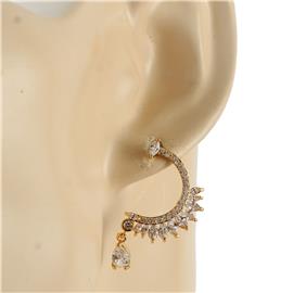 CZ Half Moon Earring