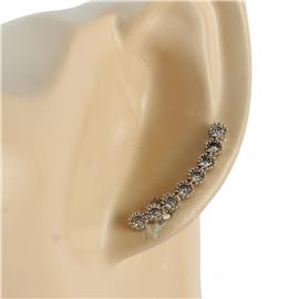 Cubic Zirconia Round Bar Earring