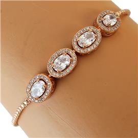 Cubic Zirconia Oval Slide Bracelet