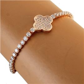 CZ Clover Slide Bracelet