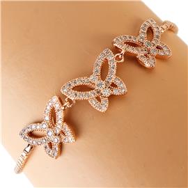 Cubic Zirconia Butterfly Slide Bracelet