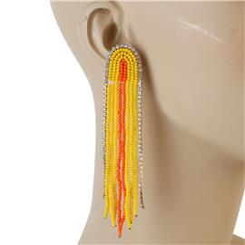 Rhinestone Beads Fringe Drop Earring