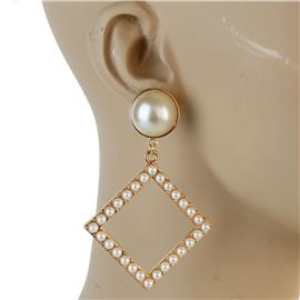 Pearl Square Earring