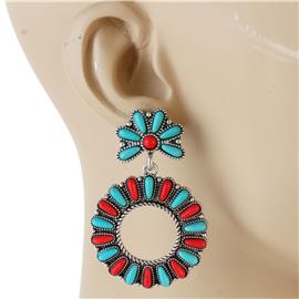 Turquoise Round Dangling Earring