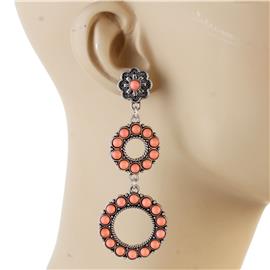 Turquoise Circle Dangling Earring