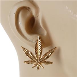 Metal Cannabis Earring