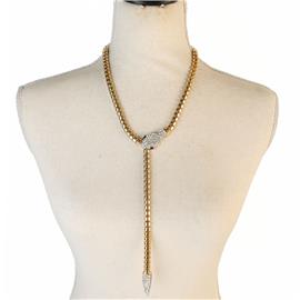 Metal Rhinestone Snake Necklace Set