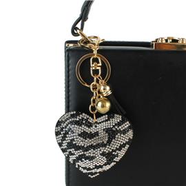 Rhinestone Animal Print Key Chain