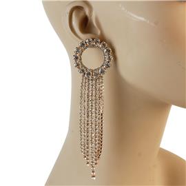 Crystal Circle Fringed Earring